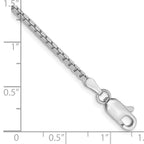 14K White Gold 1.9mm Box with Lobster Clasp Bracelet