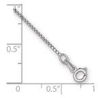 14K White Gold .9mm Box with Spring Ring Clasp Bracelet