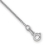 14K White Gold .9mm Box with Spring Ring Clasp Bracelet