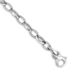 14K White Gold 6.6mm Hand Polished and Satin Fancy Link with Fancy Lobster Clasp Bracelet