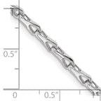 14K White Gold 3.5mm Hand Polished Fancy Link with Lobster Clasp Chain