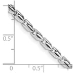14K White Gold 18 inch 3mm Hand Polished Fancy Link with Lobster Clasp Chain