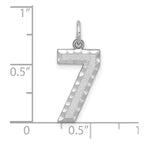 14kw Large Brushed Diamond-cut  Number 7 Charm