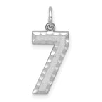 14kw Large Brushed Diamond-cut  Number 7 Charm