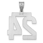 14kw Large Brushed Diamond-cut Number 24 Charm