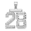 14kw Large Brushed  Diamond-cut Number 28 Charm