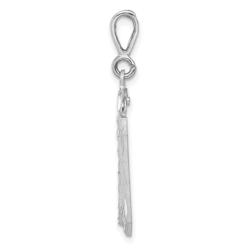 14kw Large Brushed Diamond-cut Number 30 Charm