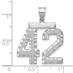 14kw Large Brushed Diamond-cut Number 42 Charm