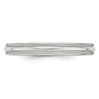 10k White Gold 3mm Milgrain Half Round Wedding Band