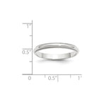 10k White Gold 3mm Milgrain Half Round Wedding Band