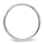 10k White Gold 4mm Milgrain Half Round Wedding Band