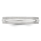 10k White Gold 4mm Milgrain Half Round Wedding Band