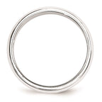 10k White Gold 5mm Milgrain Half Round Wedding Band