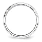 14k White Gold 5mm Milgrain Half Round Wedding Band