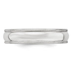 10k White Gold 5mm Milgrain Half Round Wedding Band