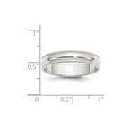 14k White Gold 5mm Milgrain Half Round Wedding Band