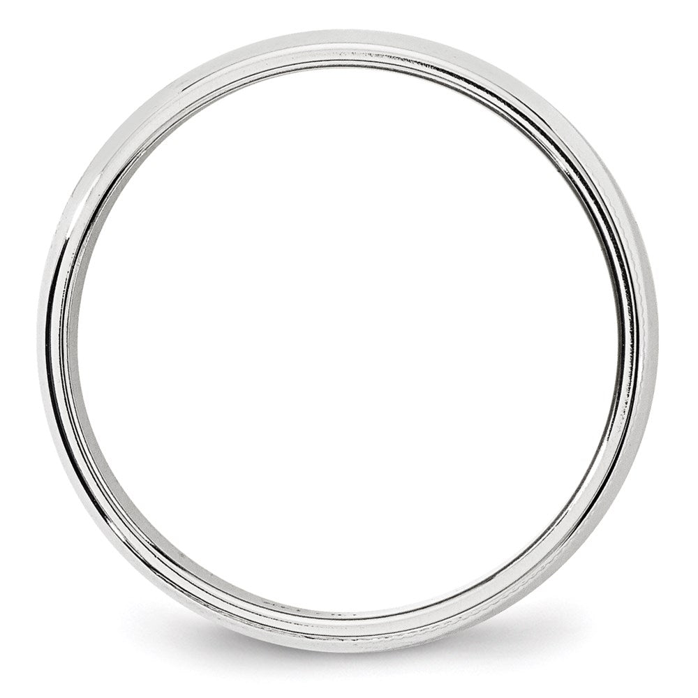 10k White Gold 6mm Milgrain Half Round Wedding Band