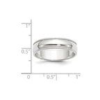 10k White Gold 6mm Milgrain Half Round Wedding Band