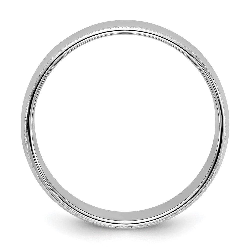 10k White Gold 8mm Milgrain Half Round Wedding Band
