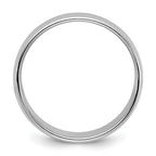 14k White Gold 8mm Milgrain Half Round Wedding Band