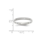 10k White Gold 3mm Milgrain Half Round Comfort Fit Wedding Band