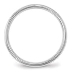 10k White Gold 4mm Milgrain Half Round Comfort Fit Wedding Band