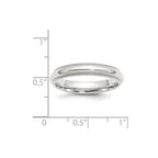 10k White Gold 4mm Milgrain Half Round Comfort Fit Wedding Band