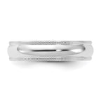 10k White Gold 5mm Milgrain Half Round Comfort Fit Wedding Band