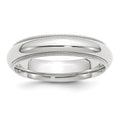 10k White Gold 5mm Milgrain Half Round Comfort Fit Wedding Band