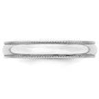 10k White Gold 4mm Lightweight Milgrain Half Round Wedding Band