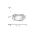 14k White Gold 4mm Lightweight Milgrain Half Round Wedding Band