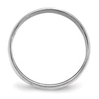 14k White Gold 6mm Lightweight Milgrain Half Round Wedding Band