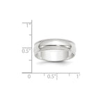 10k White Gold 6mm Lightweight Milgrain Half Round Wedding Band