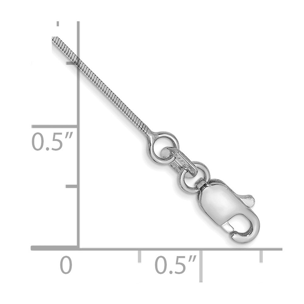 14K White Gold .6mm Octagonal Snake with Lobster Clasp Bracelet