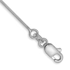 14K White Gold .6mm Octagonal Snake with Lobster Clasp Bracelet