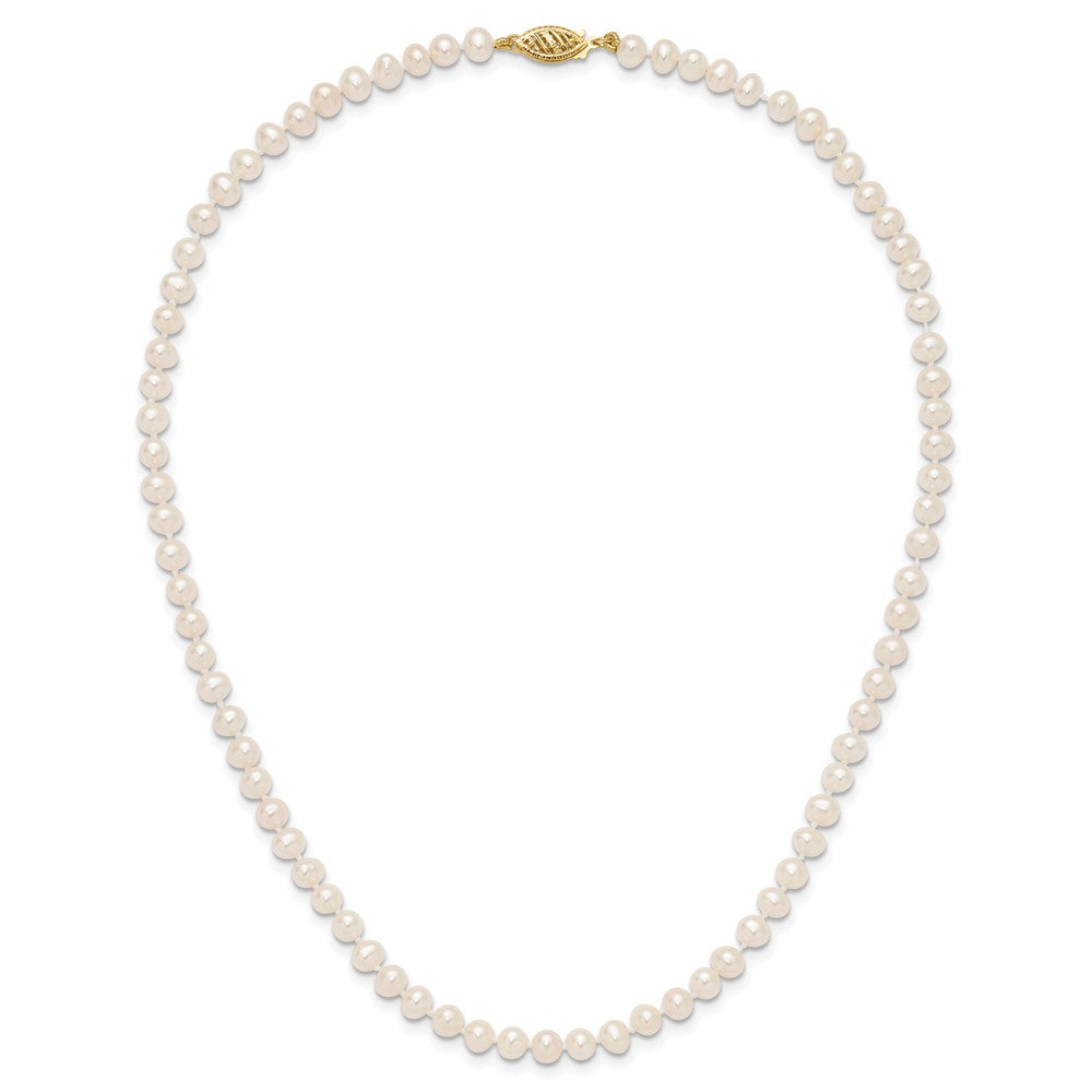 14k 4-5mm White Near-Round Freshwater Cultured Pearl Necklace