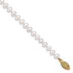 14k 4-5mm White Near-Round Freshwater Cultured Pearl 7.5 inch Bracelet