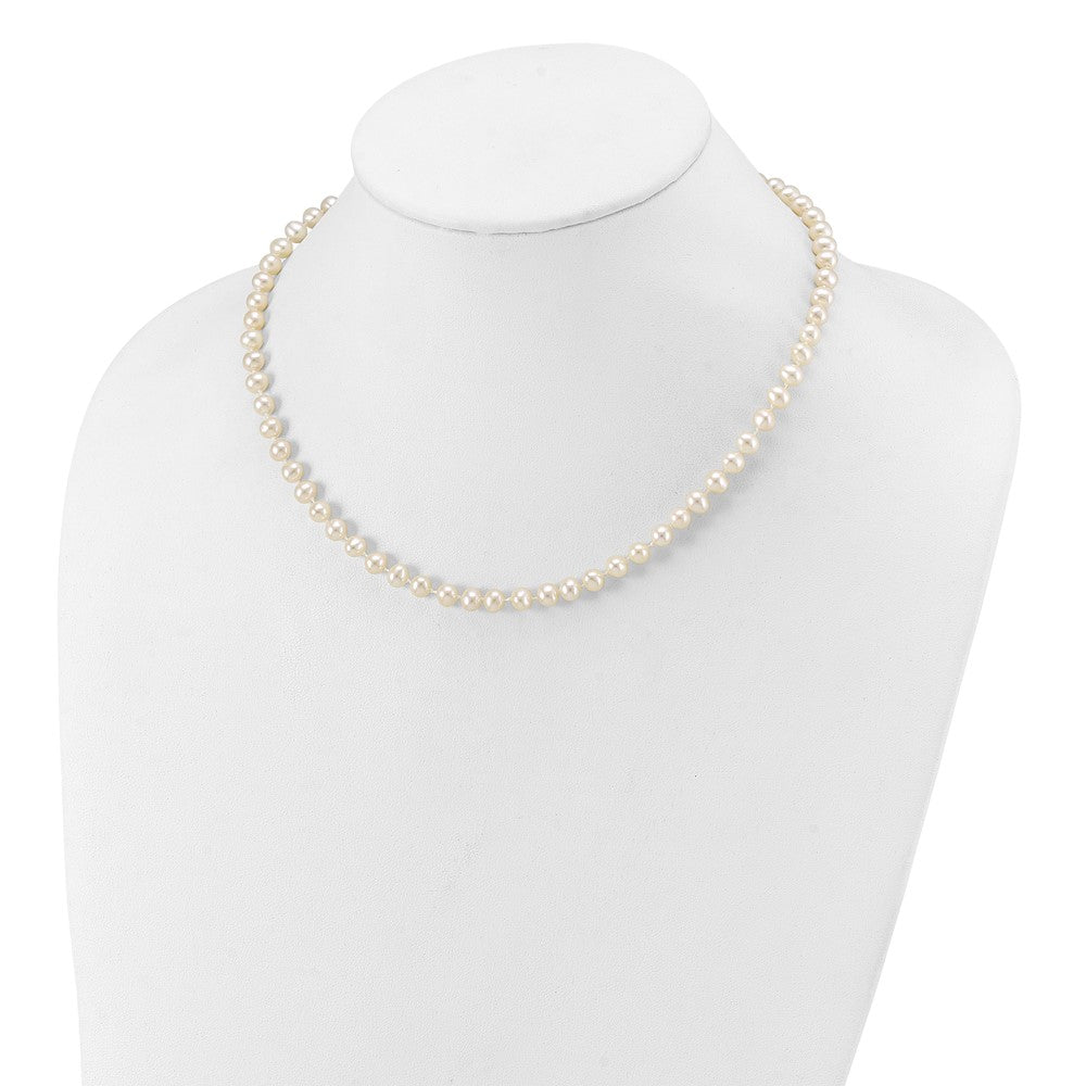 14k 5-6mm White Near-Round Freshwater Cultured Pearl Necklace