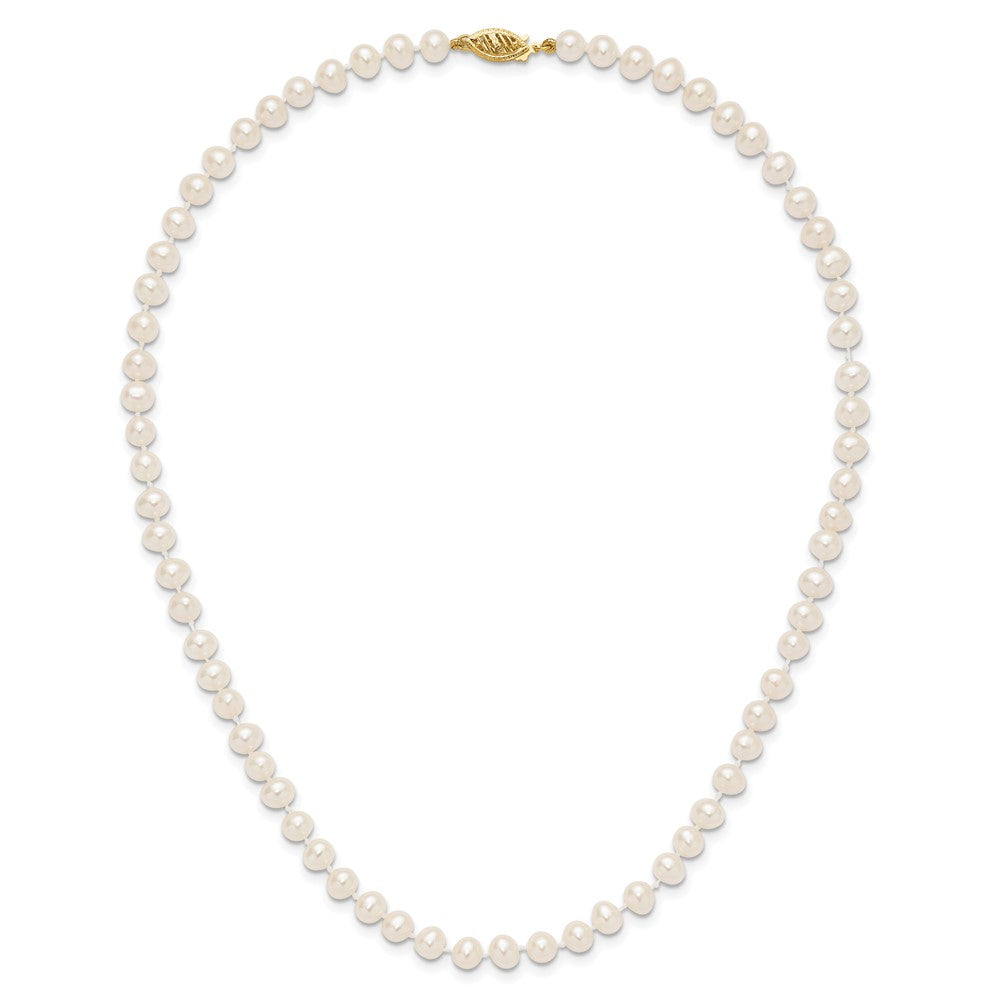 14k 5-6mm White Near-Round Freshwater Cultured Pearl Necklace