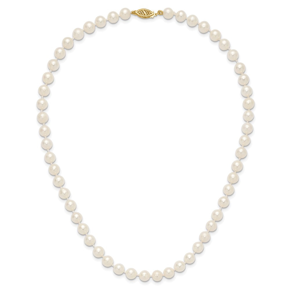 14k 6-7mm White Near-Round Freshwater Cultured Pearl Necklace