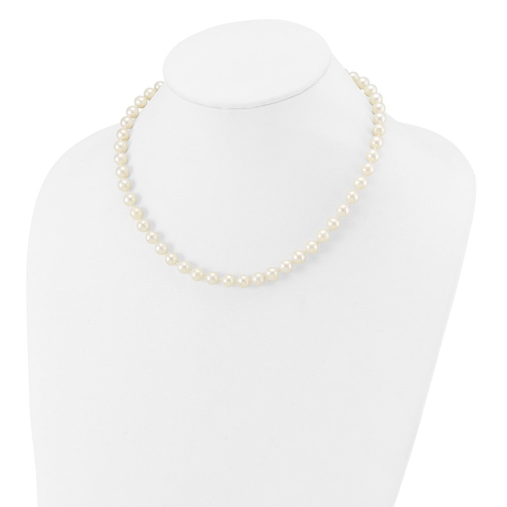 14k 7-8mm White Near-Round Freshwater Cultured Pearl Necklace