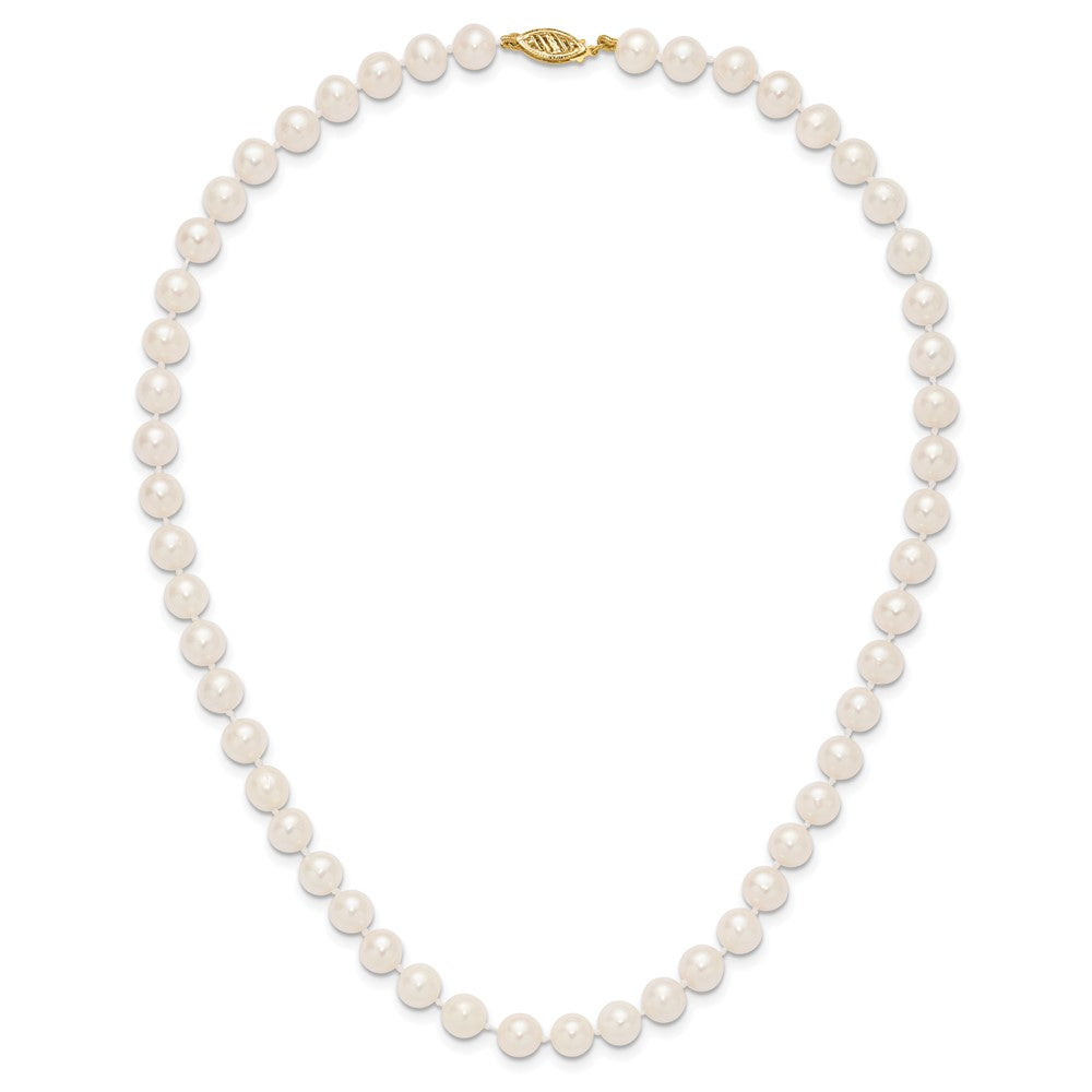 14k 7-8mm White Near-Round Freshwater Cultured Pearl Necklace