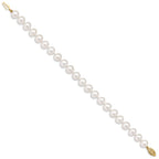 14k 8-9mm White Near-Round Freshwater Cultured Pearl 7.5 inch Bracelet