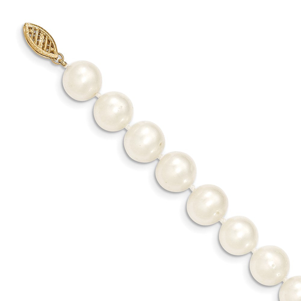 14k 9-10mm White Near-Round Freshwater Cultured Pearl Necklace