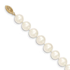 14k 9-10mm White Near-Round Freshwater Cultured Pearl Necklace