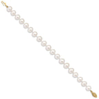 14k 9-10mm White Near-Round Freshwater Cultured Pearl 7.5 inch Bracelet