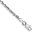 14K White Gold 2.25mm Diamond-cut Quadruple Rope Lobster Clasp Chain