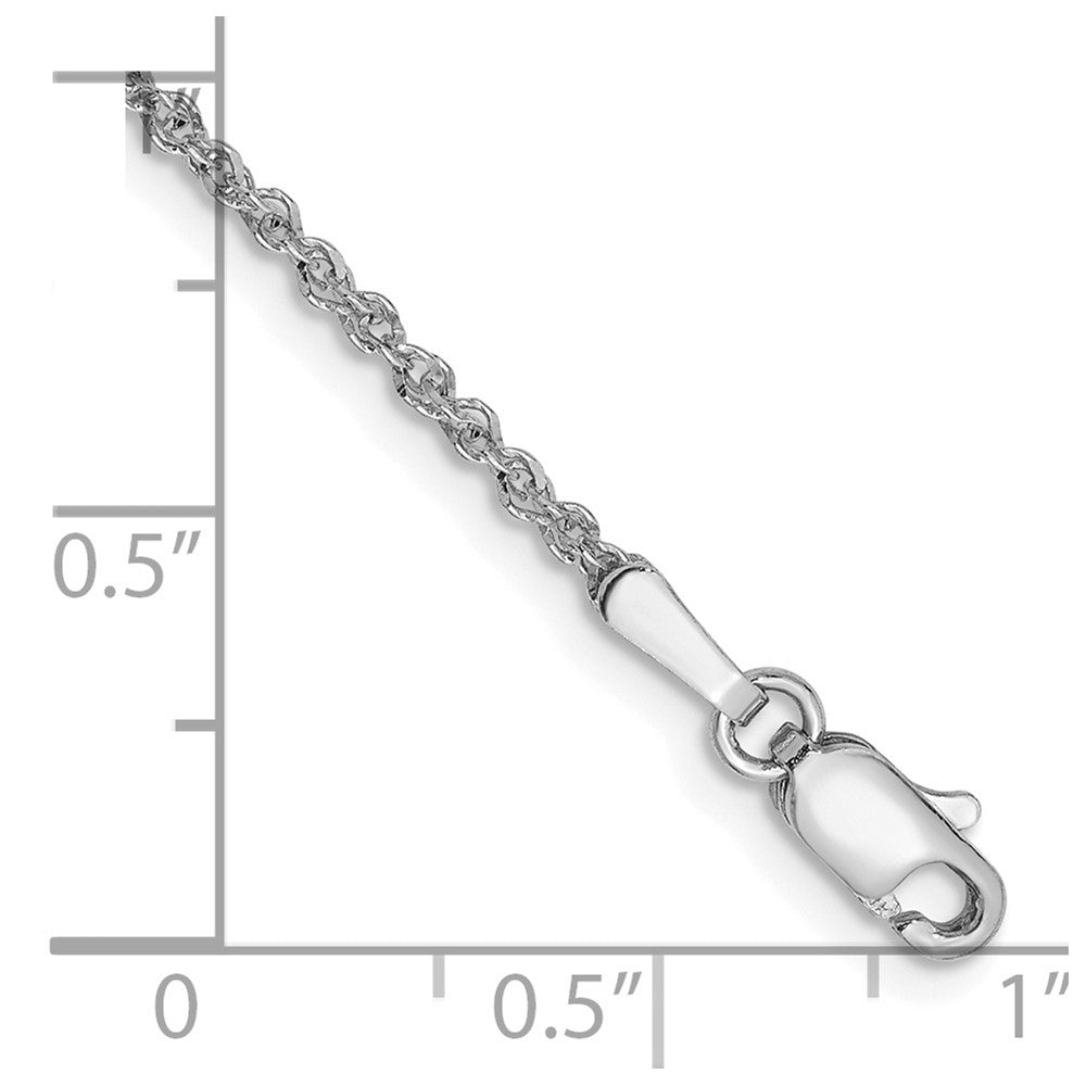 14K White Gold 1.7mm Ropa with Lobster Clasp Anklet