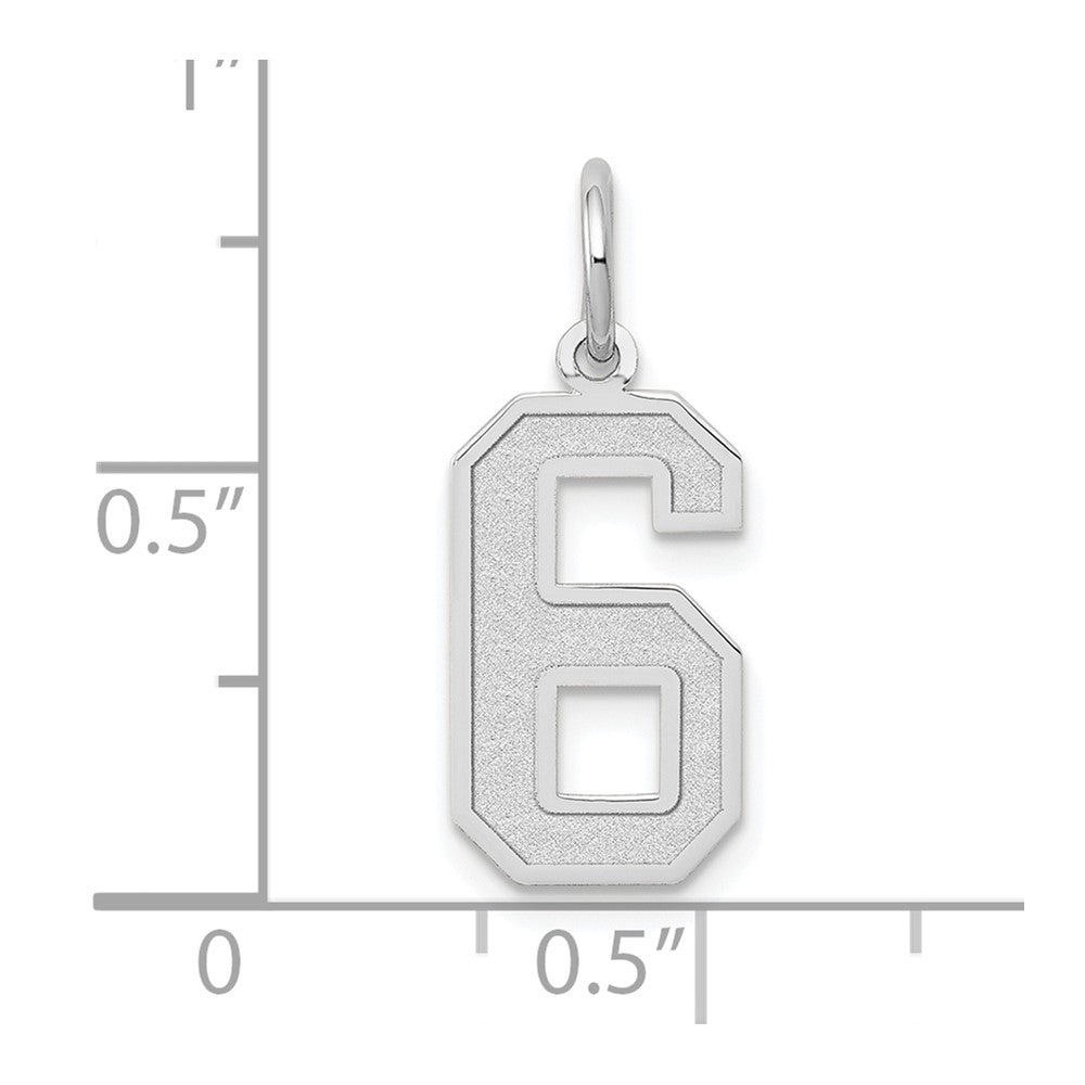 14kw Medium Satin Number 6 Charm