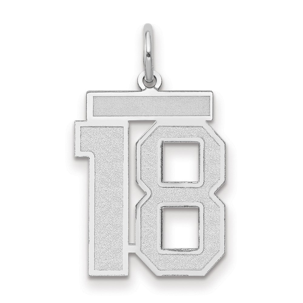 14kw Medium Satin Number 18 Charm